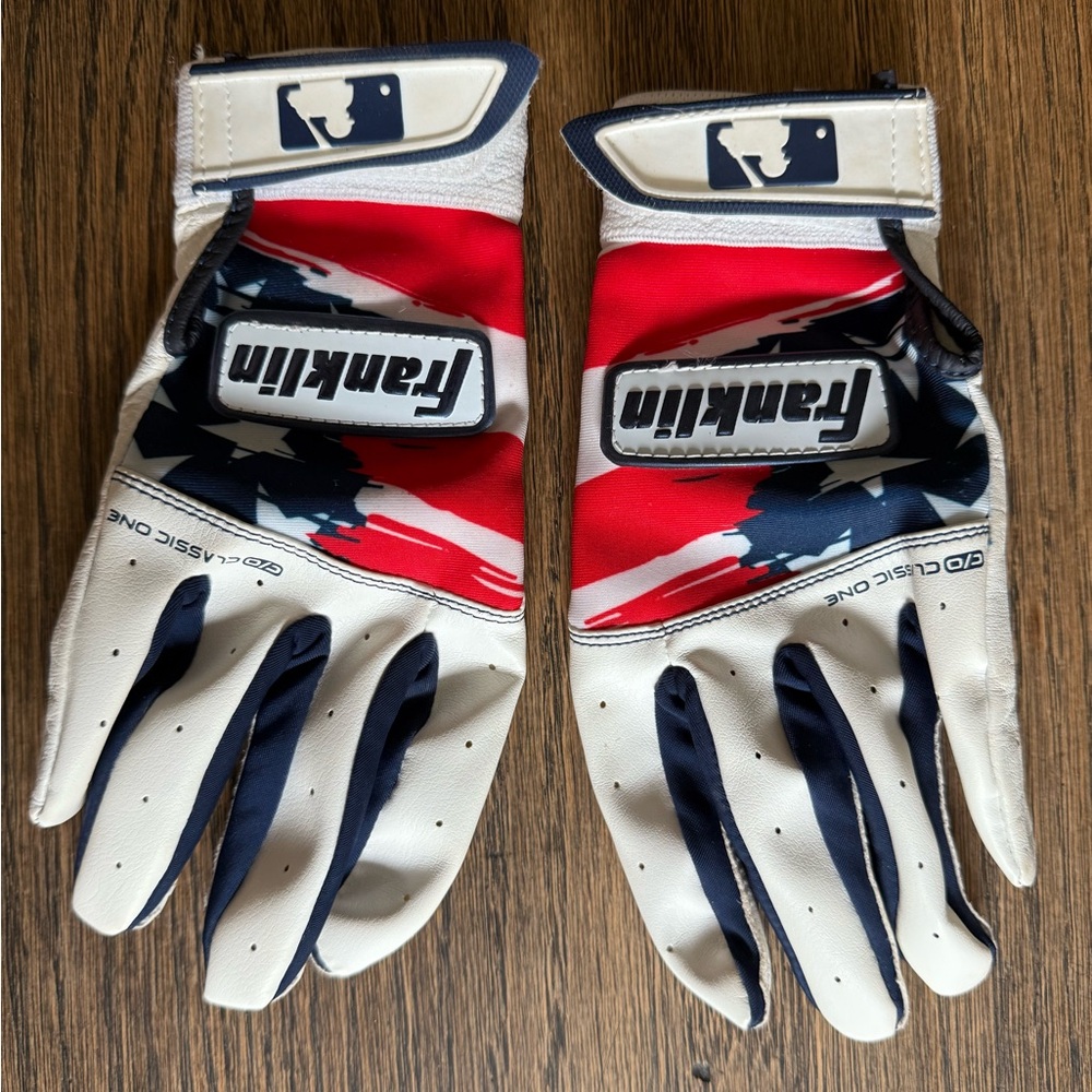 Franklin Red and Blue Kids Batting Gloves